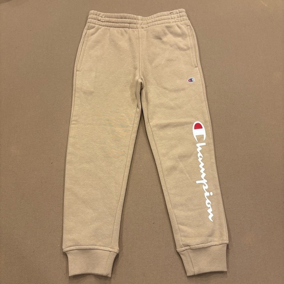 Champion Other - Champion Boy’s Heritage Graphic Joggers/Sweatpants Khaki/Tan With Logo Size 6